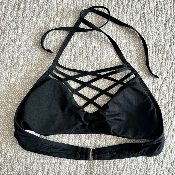 Mossimo Black Strappy Criss-cross Bikini Top Size M - Picture 2 of 4